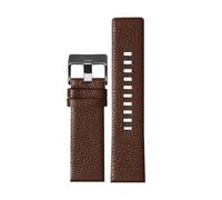 BGFFDSZ Leather Watchband Compatible With Diesel DZ7256 DZ4344 DZ1657 DZ12 Watch Band Litchi Grain 22 24 26 27 28 30 32 34mm Strap Bracelet(Brown black clasp,32mm)