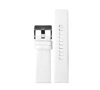BGFFDSZ Leather Watchband Compatible With Diesel DZ7256 DZ4344 DZ1657 DZ12 Watch Band Litchi Grain 22 24 26 27 28 30 32 34mm Strap Bracelet(White black clasp,28mm)