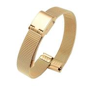 BGFFDSZ Milanese Watch Strap Thin Bracelets Compatible With Men And Women Stainless Steel(Gold,8mm)