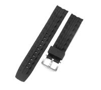 BGFFDSZ Rubber Black Men's Personality Stainless Buckle Accessories Compatible With Casio Edifice Series EF-550D/PB EF-52 Silicone 22mm Watch Strap(Black-Steel-K2)