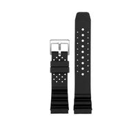 BGFFDSZ Rubber Silicone Bottom Watch Band Strap Compatible With Casio MDV-106 107 Diver Scuba SLA019J1 Seiko PROSPEX Soft Sports Watchband(Black silver,22mm)