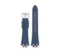 BGFFDSZ Rubber Watchband Compatible With MAURICE LACROIX AIKON Watch AI1008 AI6008 AI1108 AI1018 AI6038 Waterproof Silicone Waterproof Watch Strap(Blue-silver,AI 1108)