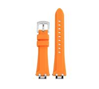 BGFFDSZ Rubber Watchband Compatible With MAURICE LACROIX AIKON Watch AI1008 AI6008 AI1108 AI1018 AI6038 Waterproof Silicone Waterproof Watch Strap(Orange-silver,AI 1018)