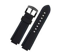 BGFFDSZ Silicon Watchband Compatible With Casio EDIFICE Series 5634 EFS-S570YD/YDC/YDB Modified Convex Watch Strap Black Rubber Bands(Black blue black)