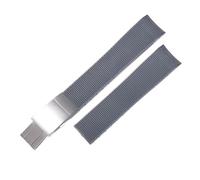 BGFFDSZ Silicone Fluorous Rubber Watchband Compatible With Longines Hydroconquest L3 Conquest Sports Diving Watch Straps(Gray silver)