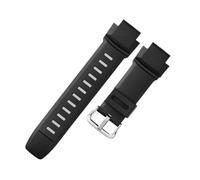 BGFFDSZ Silicone Rubber Strap Compatible With Casio PROTREK PRG-260/270/500/510/550/250 PRW-3500/2500/5100 Replacement Black Bracelet 18mm Watchband(Black silver)