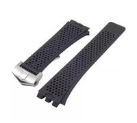 BGFFDSZ Silicone Suitable Compatible With TAG HEUER Carrera Series Watch Strap Compatible With Men Concave Convex Interface Watchband Bracelet 22mm(Black-silver)