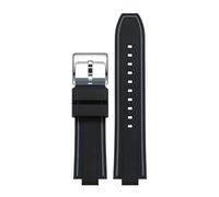 BGFFDSZ Silicone Watch Strap Convex Wristband Compatible With ORIS Diving AQUIS 7730 7740 Water Ghost Men 24x11mm 24x12mm Rubber Sport Bracelet(Gray line-silver,24mm-11mm)