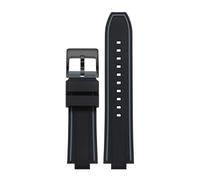 BGFFDSZ Silicone Watch Strap Convex Wristband Compatible With ORIS Diving AQUIS 7730 7740 Water Ghost Men 24x11mm 24x12mm Rubber Sport Bracelet(Gray line-black,24mm-12mm)