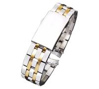 BGFFDSZ Silver 316L Stainless Steel Watchband 19mm 20mm Curved End Solid Links Bracelet Compatible With Tissot PRC200 T17 T014 Watch(Two-tone,20mm)