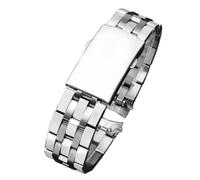BGFFDSZ Silver 316L Stainless Steel Watchband 19mm 20mm Curved End Solid Links Bracelet Compatible With Tissot PRC200 T17 T014 Watch(Silver,20mm)