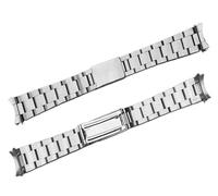 BGFFDSZ Silver Gold Stainless Steel Watchband 13 17 19 20mm Hollow Curved End Metal Link Bracelet Compatible With Rlx Date-just Air-king Watch(Matt silver,21mm)