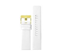 BGFFDSZ Soft Calfskin Strap Mens Chain Compatible With Diesel DZ1089 DZ1123 DZ1132 Substitute Convex Strap30*22mm 30mm*20 28 * 20mm Black(White gk,30mm-22mm)