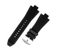 BGFFDSZ Soft Silicone Watchband Suitable Compatible With Michaol Kors MK8184 MK8729 MK9020 MK8152 Rubber Strap Watch Accessories 13X29mm(Black-silver)