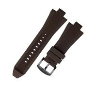 BGFFDSZ Soft Silicone Watchband Suitable Compatible With Michaol Kors MK8184 MK8729 MK9020 MK8152 Rubber Strap Watch Accessories 13X29mm(Brown-black)