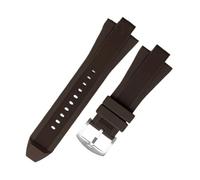 BGFFDSZ Soft Silicone Watchband Suitable Compatible With Michaol Kors MK8184 MK8729 MK9020 MK8152 Rubber Strap Watch Accessories 13X29mm(Brown-silver)