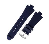 BGFFDSZ Soft Silicone Watchband Suitable Compatible With Michaol Kors MK8184 MK8729 MK9020 MK8152 Rubber Strap Watch Accessories 13X29mm(Blue-silver)