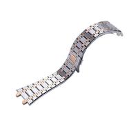 BGFFDSZ Solid Stainless Steel Bracelet Compatible With AP ROYAL OAK 15400 26331 15500 Watch Strap Folding Buckle 26mm Men And Women Watchband(Middle rosegold)