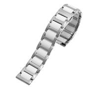 BGFFDSZ Stainless Steel In Ceramic Watchband 12 13 14 15 16 17 18 19 20 21 22mm Watch Strap Women Man Fashion Quick Release Bracelet(Silver white,20mm)