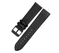 BGFFDSZ Ultrath Leather Watchband Compatible With HUAWEI D-W C-K TISSOT CASIO Watch Band For Any Watch Strap Soft Bracelet Accessories(Black black clasp,22mm)