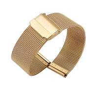 BGFFDSZ Universal Milanese Watchband 12mm14mm16mm18mm20mm22mm Quick Release Watch Band Stainless Steel Strap Wrist Belt Bracelet Black(Gold,18mm)