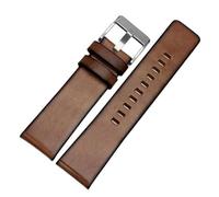 BGFFDSZ Vintage Retro Genuine Leather Watchband Compatible With Diesel DZ4343 DZ4323 DZ7406 DZT2002 Watch Strap Bracelet 22mm 24mm 26mm(Brown-silver,26mm)