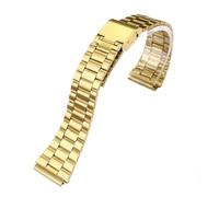 BGFFDSZ Watch Bands Compatible With Casio Retro Small Square A159W-N1 A158WA A168 F91w AE1200 1300 Metal Stainless Steel Gold With 18mm(Gold 3)