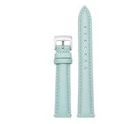 BGFFDSZ Women's Genuine Leather Watch Band Compatible With Casio Fossil Rossini Folli Follie Plain Watch Chain Strap Pink Blue 12mm 14mm 16mm 18mm 20mm(Sky blue-silver,12mm)