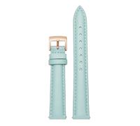 BGFFDSZ Women's Genuine Leather Watch Band Compatible With Casio Fossil Rossini Folli Follie Plain Watch Chain Strap Pink Blue 12mm 14mm 16mm 18mm 20mm(Sky blue-rose gold,12mm)