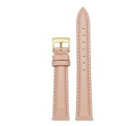 BGFFDSZ Women's Genuine Leather Watch Band Compatible With Casio Fossil Rossini Folli Follie Plain Watch Chain Strap Pink Blue 12mm 14mm 16mm 18mm 20mm(Pink-gold,14mm)