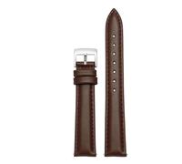 BGFFDSZ Women's Genuine Leather Watch Band Compatible With Casio Fossil Rossini Folli Follie Plain Watch Chain Strap Pink Blue 12mm 14mm 16mm 18mm 20mm(Brown-silver,15mm)