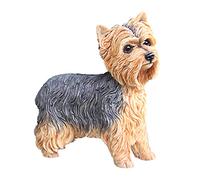 BGFG Garden Outdoor Statue, Sculpture Ornaments, Yorkshire terrier simulation dog model car decoration resin crafts souvenir gifts H12CM
