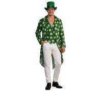 BGFIPAJG 2-5 Piece St Patricks Day Outfits Adult Green Leprechaun Costume with Tops Suit Bottom Bow Tie Socks St. Patrick's Day Accessories Lucky Shamrock Irish Fancy Dress (A1-Dark Green, M)