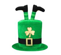 BGFIPAJG Ireland Top Hat Green Irish Fancy Dress St Patricks Day Accessories Lucky Shamrock Leprechaun Costume for Audlt (A2-Green, One Size)
