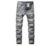 BGFIPAJG Mens Jeans 36 Waist 30 Leg Motorbike Jeans for Men White Jeans Men Regular Fit Mens Slim Fit Jeans Light Blue Mens Black Jeans Straight Leg Work Jeans for Men UK Black Jeans Mens Slim Fit