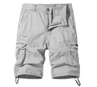 BGFIPAJG Mens Shorts with Zip Pockets Cargo Work Shorts Men Mens Shorts Cargo Elastic Waist Mens Cargo Combat Shorts 100% Coton 6 Pockets Chino Summer Work Safety Essential Half Pants All Waist White