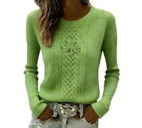 BGFIPAJG Womens St. Patrick's Day Sweatshirts Crew Neck Long Sleeve Pullover Irish Fancy Dress Shamrock Print Sweater Jumper St Paddys Day T-Shirt Funny Ugly Shirt Lucky Irish Gift Tops (A2-Green, M)