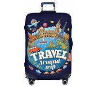 BGFUO Luggage Cover, Travel Suitcase Covers, Elastic Suitcase Protective Cover, Scratchproof Luggage Protector, Washable Dustproof Trolley Case Protector Fit 22-28 Inch (word, L)