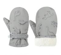 BGFUO Toddler Winter Gloves, Kids Ski Mittens Waterproof for Boys Girls | Double-layer Warm Lined Fleece Ski Snow Gloves for Infant Baby, Cute Cartoon Dinosaur Pattern, Windproof, Breathable, Easy-On
