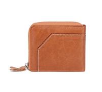BGFYUSF Anti-Magnetic Wallet Short Retro Business Wallet Large Capacity Wallet Zipper Wallet Men，A-10 * 11 * 2cm