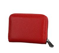 BGFYUSF Genuine Leather Card Case Women's Bus Card Holder Men's Card Bag Zipper ID Package，F-As Shown in The Picture