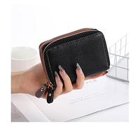 BGFYUSF Leather Casual Business Card Holders Double Zipper Women Men Wallet Passport Bag Case Fashion Unisex，F