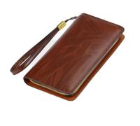 BGFYUSF Male Clutch Vintage Double Zipper Coin Bag Purse Men Wallets Leather Business，A-One Size