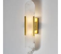 BGFYUSF Marble Wall Light，Post Iron Gold Black Wall Sconce，Marble Wall Lamp，Fixture Bedroom Bathroom Wall Mount Lighting Living Room Wall Lantern，Gold-19.7in