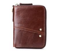 BGFYUSF Men Leather Wallet Genuine Leather Coin Purse Man Small Coin Purse Wallets for Male Short Purse with Key Ring，Coffee