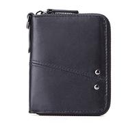 BGFYUSF Men Leather Wallet Genuine Leather Coin Purse Man Small Coin Purse Wallets for Male Short Purse with Key Ring，Black
