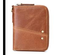 BGFYUSF Men Leather Wallet Genuine Leather Coin Purse Man Small Coin Purse Wallets for Male Short Purse with Key Ring，Brown