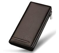 BGFYUSF Men Wallet Long Card Holder Male Purse Zipper Large Capacity Cowhide Leather Wallet for Men，A-One Size