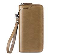 BGFYUSF Men's Purse Men's Long Vintage Purse Zipper Money Clip Leather Clip Card Bag Card Clip Men's Purse，D-20 * 2.5 * 10cm