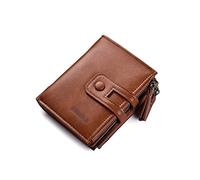 BGFYUSF Men's Wallet Buckle Wallet Multifunctional Double Zipper Coin Purse PU Leather Men's Clutch，A-One Size